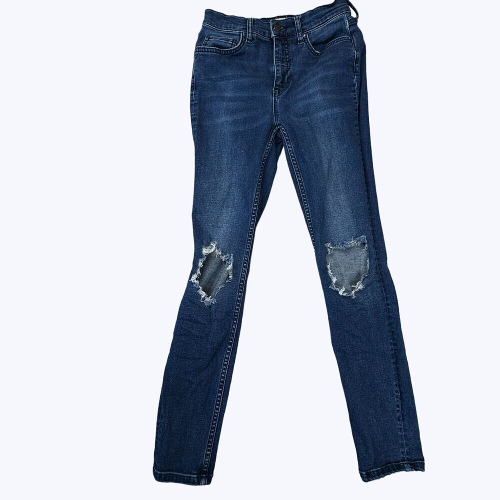 Free People Blue Jeans Size 27‎ Distressed